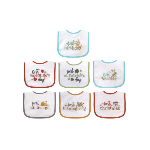 Neat Solutions My 1st Holiday 7 Pack Unisex Infant Bib Gift Set