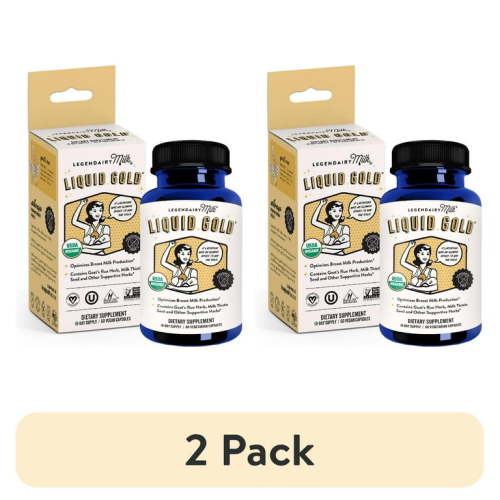 (2 pack) Legendairy Milk Liquid Gold, Adults Lactation Supplement, Organic Ingredients, 60 Caps