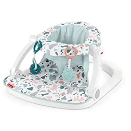 Fisher-Price Portable Baby Chair Sit-Me-Up Floor Seat With Developmental Toys & Machine Washable Seat Pad, Pacific Pebble