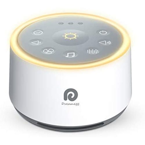 Dreamegg D1 Sound Machine - White Noise Machine with Baby Night Light for Sleeping, High Fidelity Sounds, Timer & Memory Feature, Sound Machine for Baby Adults, Home, Office, Travel (White)