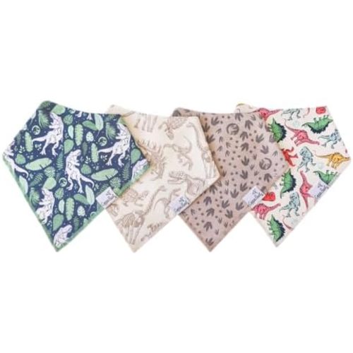 Copper Pearl Baby Bandana Bibs - 4 Pack Soft Cotton Bibs for Drooling & Teething, Absorbent, Adjustable Fit, Many Styles