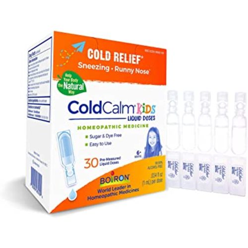 Boiron ColdCalm Kids Single-Use Drops for Relief from Cold Symptoms of Sneezing, Runny Nose, and Nasal Congestion - Sterile and Non-Drowsy Liquid Doses - 30 Count