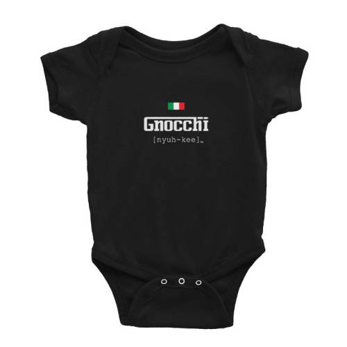 Baby Italian Gnocchi Pronunciation Tee Italy Food Pride Onesie Outfit Bodysuit Funny Nyukee Shirt Clothing Kids Toddler Jersey
