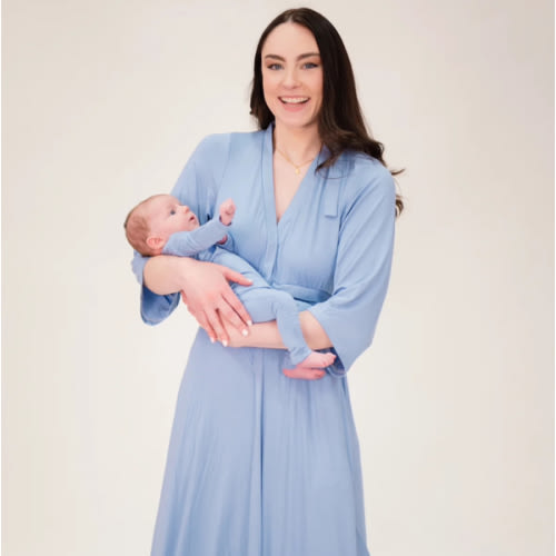Lila Labor & Postpartum Gown in Periwinkle Blue
