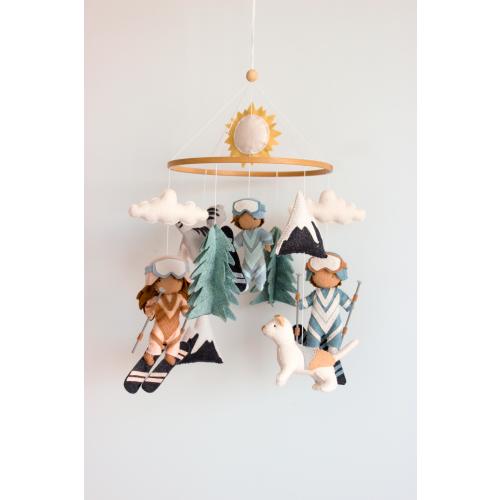Ski baby mobile,  skiing baby mobile, snowboard mobile, ski nursery decor