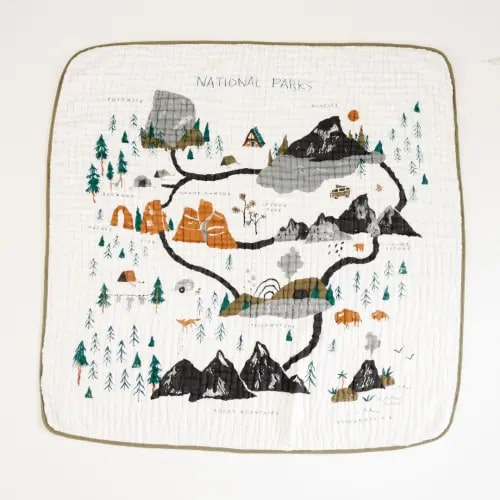 National Parks Quilt - Clementine Kids - Muslin Toddler Blanket, 4-Layer Cotton – Project Nursery
