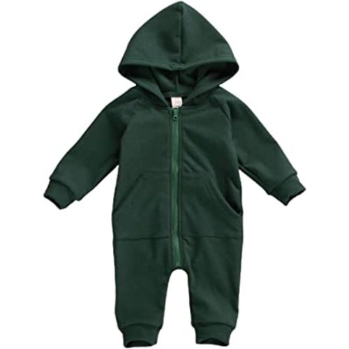 0-3 Months, Seyurigaoka Baby Boys Girls Jumpsuit Hoodie Romper Zipper Long Sleeve One Piece Outfits Warm Clothes for Unisex