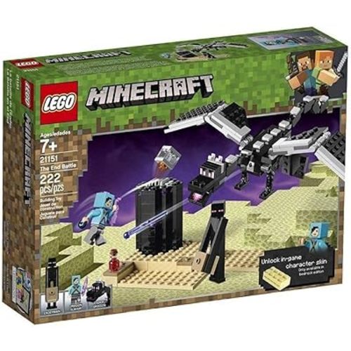 LEGO Minecraft The End Battle 21151 Ender Dragon Building Kit Includes Dragon Slayer and Enderman Toy Figures for Dragon Fighting Adventures (222 Pieces)
