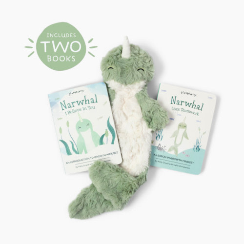 Slumberkins, Inc. Plush Snuggler & Book Bundle - Narwhal's Growth Mindset