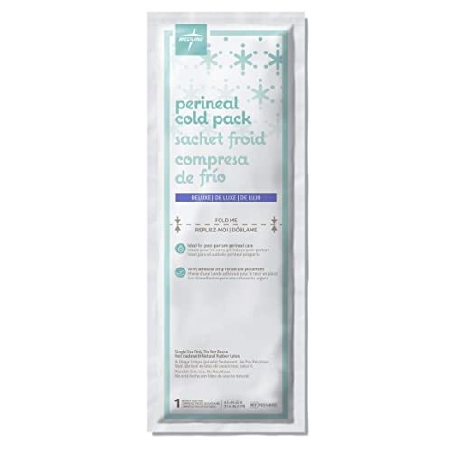 Medline Deluxe Perineal Cold Packs with Adhesive Strip, 4.5 x 14.25 (Pack of 24), postpartum, great for new moms