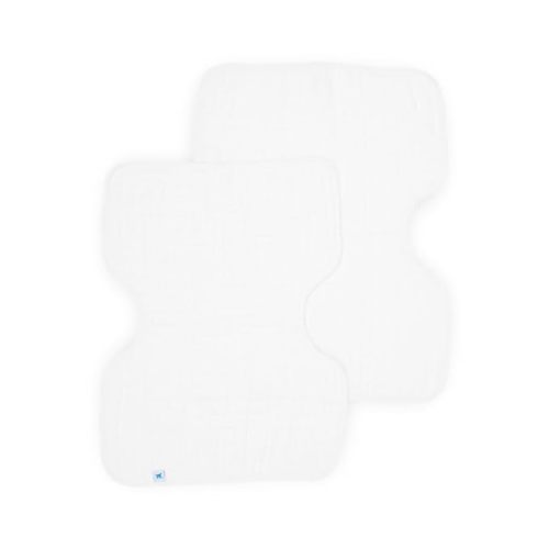 Little Unicorn Ultra-Absorbent Premium Burp Cloth 2 Pack | Soft on Baby's Skin | Larger Size | Ergonomic Design | Set of 2 (White)