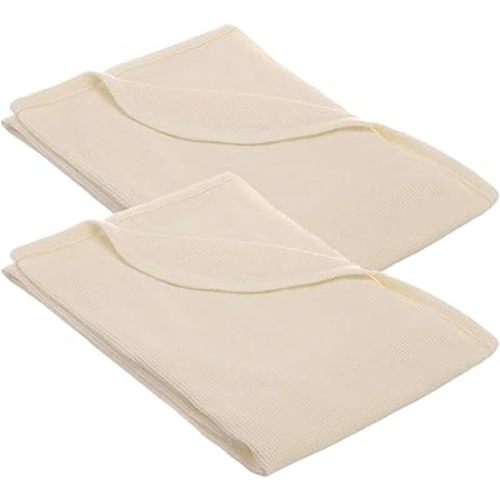 American Baby Company 100% Cotton Thermal Waffle Swaddle Blanket, Soft, Breathable & Stretchy, Cream, 2 Pack, 30" x 40" for Boys and Girls, Perfect for Swaddling, Travel and Gifting