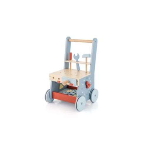 2-in-1 Toddler Wooden Baby Push Walker with Multi-Activity Center