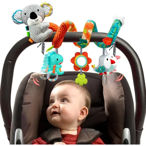Car Seat Toys for Babies 0-6 Months, Newborn Toys Baby Toys 0-3 Months Stroller Toys, Infant Toys 0-6 Months for Carseat Stroller Crib with Mirror, Rattle, Teether for 0 3 6 9 12 Boys Girls