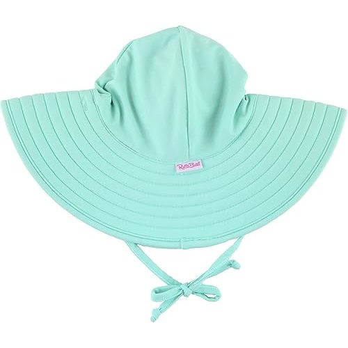 RuffleButts® Baby/Toddler Girls UPF 50+ Sun Protective Wide Brim Swimwear Sun Hat