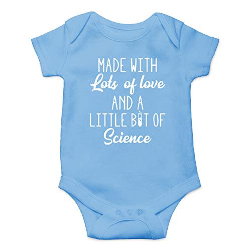Made With Lots Of Love And A Little Bit Of Science - Funny Romper, One-Piece Baby Bodysuit