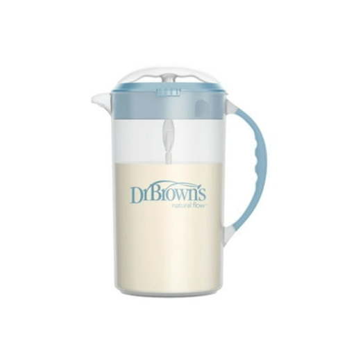Dr. Brown's Baby Formula Mixing Pitcher, Adjustable Stopper/Locking Lid/No-Drip Spout, Blue 36oz, 1 Pack