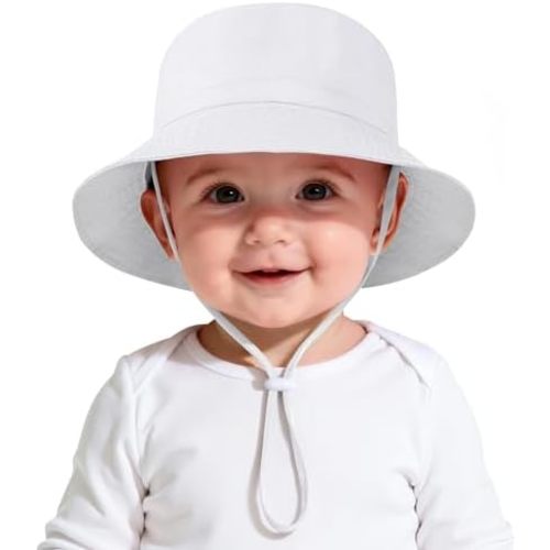 Zando UPF 50+ Baby Girl Boy Sun Hat Sun Protection Toddler Bucket Hat Newborn Adjustable Breathable Mesh Infant Beach Cap