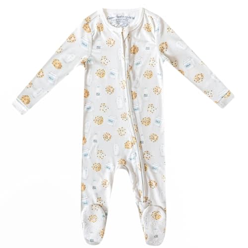 Copper Pearl Zip-Up Footie Baby Pajamas: Ultra-Soft Boys Pajamas and Girls Pajamas, Premium Knit Fabric in Stylish Prints, Tag-Free with Two-Way Zipper, Sized Newborn to 24 Months, Chip