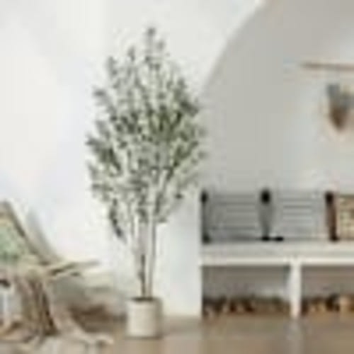 DR.Planzen 6ft.Artificial Olive Tree Indoor/Outdoor- Faux Plant UV-Resistant ,Dense Foliage for Home Office Living Room Decor DBPJMDGGL1.8