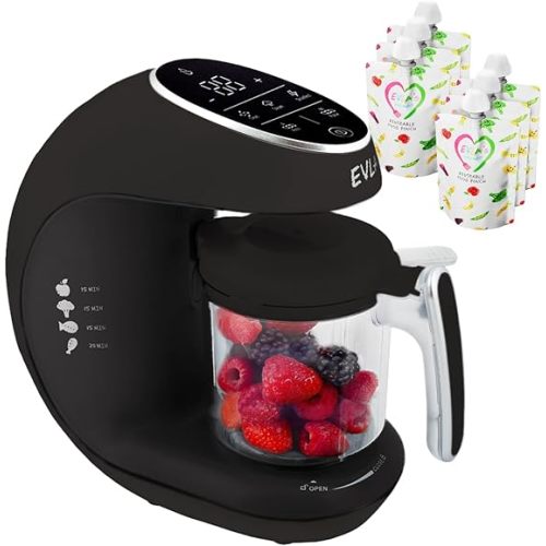 EVLA'S Baby Food Maker, Steamer, Blender, Baby Food Processor (Black)