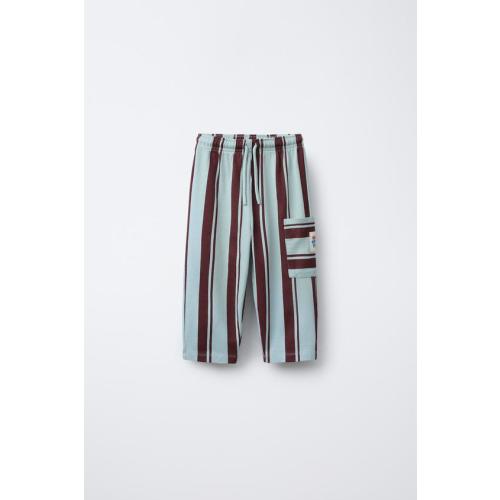 STRIPED CARGO PANTS - Light blue | ZARA United States