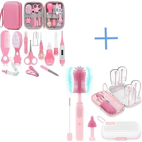 Baby Healthcare and Grooming Kit and Electric Bottle Brush Cleaner Set