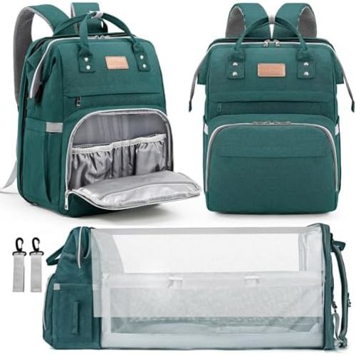 Diaper Bag Backpack, Multifunction Travel Back Pack Maternity Baby Changing Bags, Large Capacity, Waterproof and Stylish Cyan