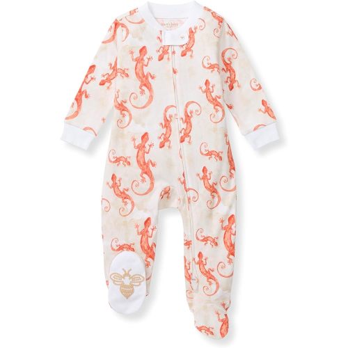 Burt's Bees Baby Boys' Sleep & Play PJs, 100% Organic Cotton One-Piece Zip Front Jumpsuit, Baby Boys Footie Pajamas & PJs