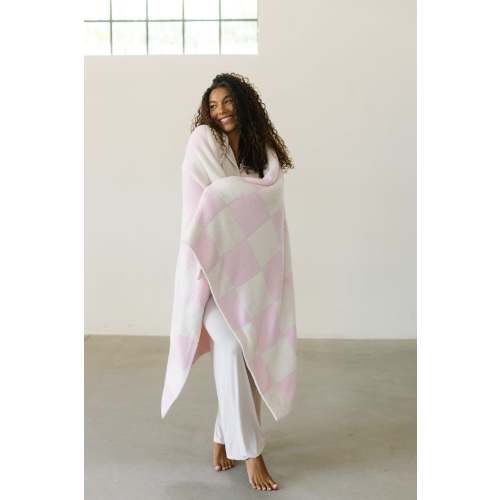 checkerboard / pink / plush