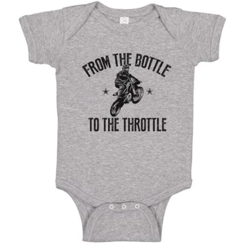 Motocross from The Bottle to The Throttle Dirt Bike Baby Bodysuit/Toddler T-Shirt for Future Rider