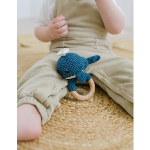 1 Year Old Girl Gift, Baby Teether, Crochet Rattle, Newborn Gift, Christening Gifts, Baby Shower Gift, Whale Crochet, 1 Year Old Boy Gift
