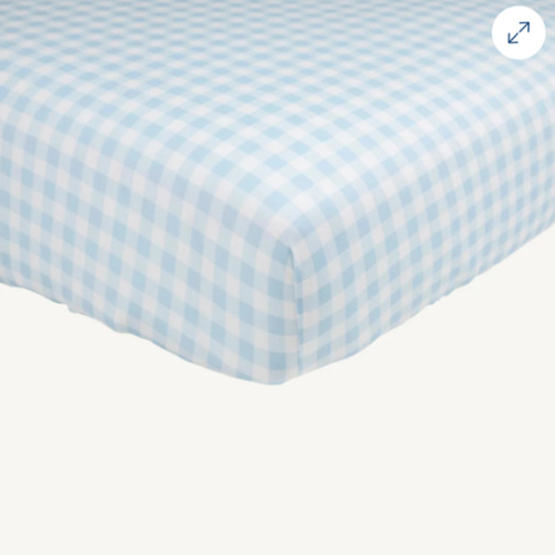 Sleep Tight Crib Sheet - Blue Gingham