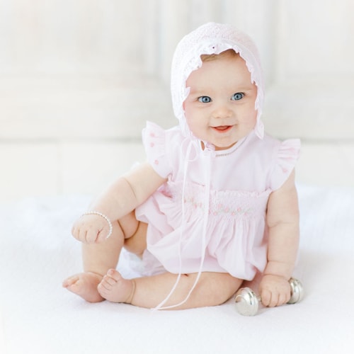 Rose Garden Collection Smocked Fly Sleeve Bubble | Feltman Brothers
