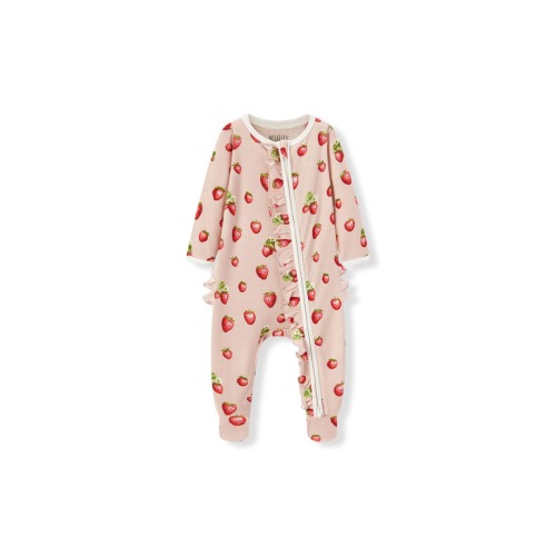 Organic Cotton Ruffle Footed Romper, 0-3M