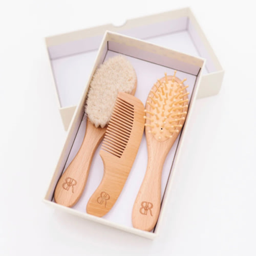 3 Piece Wooden Brush Set