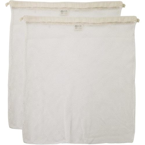 Simple Ecology Organic Cotton Mesh Laundry Bag; Machine Washing Bags for Delicates, Lingerie and Garments, X-Large 2 pack