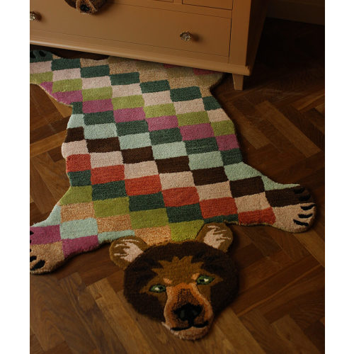 Archie Check Bear Rug Small - Doing Goods