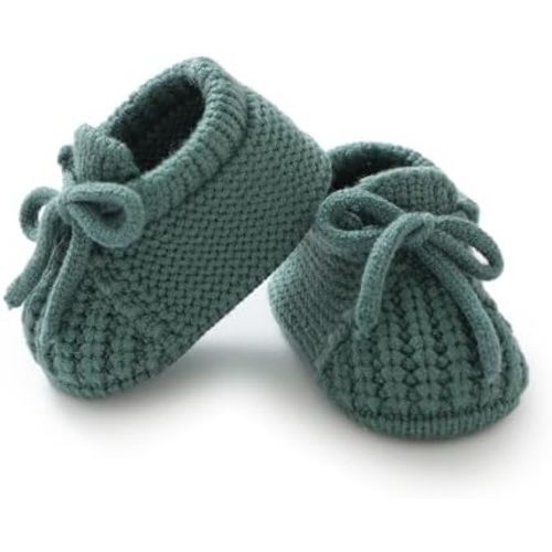 DovFanny Baby Booties Newborn Baby First Shoes Cozy Warm Knit Soft Booties for Toddler Infant Boy Girl