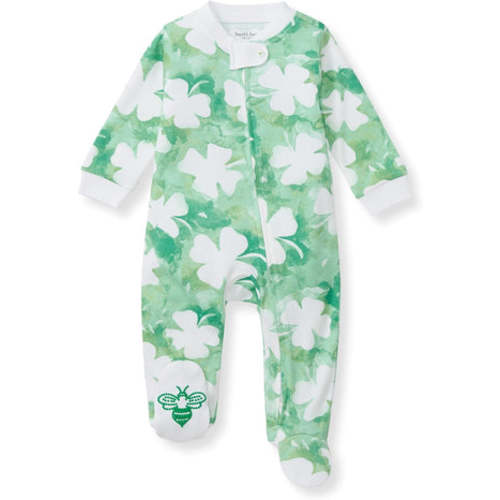 Burt's Bees Baby Pajamas Zip Front in Shamrock