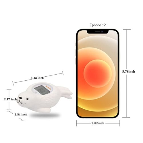 Doli Yearning Upgrade Baby Bath Thermometer Room Temperature| Water Thermometer|Kids' Bathroom Safety Products| Baby Bath(Seal Shape)℃/℉, LCD - White