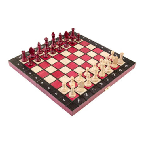 The Large Burgundy Magnetic Chess Set – House of Staunton