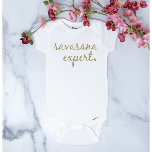 Savasana Expert, Yoga Baby, Funny Baby Onesie ®, Baby Shower Gift,