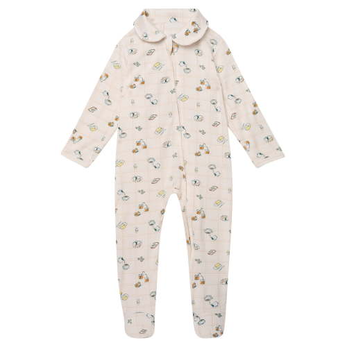 Modern Moments by Gerber Baby Boy Viscose Peter Pan Collar Two-Way Zip Sleep N Play Footed Pajamas, Sizes Newborn - 6/9 Months