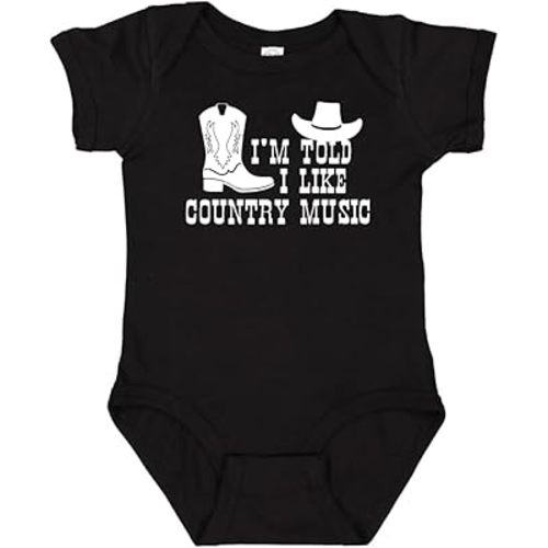 I'm Told I Like Country Music Silhouette Baby Bodysuit