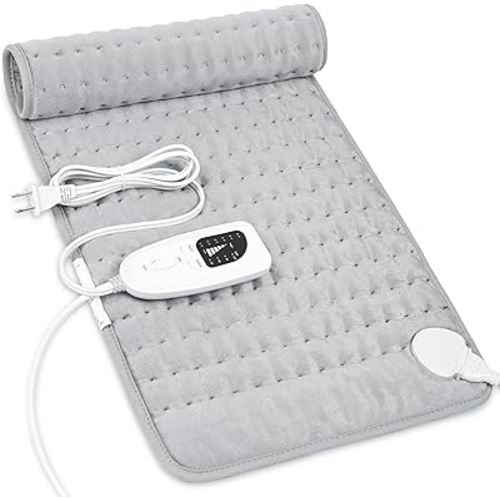 Heating Pad-Electric Heating Pads for Back,Neck,Abdomen,Moist Heated Pad for Shoulder,Knee,Hot Pad for Arms and Legs,Dry&Moist Heat & Auto Shut Off,Gifts for Women Men(Light Gray, 12''×24')