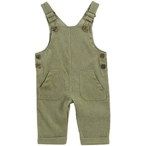 YOKJZJD Newborn Infant Baby Boy Girl Fall Winter Suspender Pants Overalls Corduroy Bib Pants Trousers with Pockets