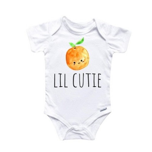 Little Cutie Orange Onesie® Baby Boy Girl Clothes Infant Bodysuit Funny Cute Newborn GS1 White 6-9M Onesie®