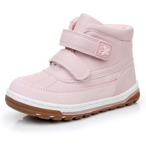 Ahannie Toddler & Little Kid Boys Girls Boots – Winter Water Resistant Ankle Boots with Hook-and-Loop Sizes 5–13