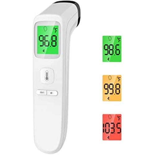 Forehead Thermometer, Baby and Adults Thermometer with Fever Alarm, LCD Display and Memory Function, Ideal for Whole Family